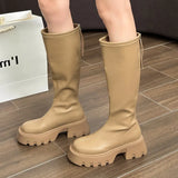 Women Long Boots Autumn Winter Knee High Boots Fashion Shoes Female Footwear Thigh High Boots Leather Knee-High Motorcycle