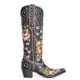 Breakj Flowers Blue Coarse And Winter Tip Side Zipper Round Head Female High-Trace Fashion
