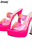 Woman Mules Shoes Sandals 2023 Summer Female Pump Slip-On Dropship Super High Heel Sexy Elegant Woman Mules