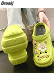 Charms Clog Shoes High Quality Summer Sandals for Girls Outdoor Women Slippers Thick Sole 2023 High