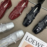 Jane Shoes for Women 2024 Retro Medium Heeled Women's Single Shoes Soft and Comfortable Red Ballet Shoes Zapatos De