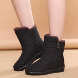 And Winter Middle Boots And Velvet Warm Waterproof Snow Boots Female Students Short Boots Mother Cotton
