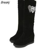 Winter Boots Women Shoes Woman Boots Knee high Boots Winter New Rhinestone Decoration Wild Plus Velvet Thick Snow