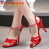 Catwalk High Heels Stiletto Sexy Platform 11cm Sandals Female Summer Red party Shoes Woman Sandals Cross Straps Size