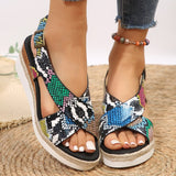 Women's Wedges Sandals Ladies Summer Casual Platform Fashion Open Toe Print Rome Sandals Female Beach Sandals Sandalias De