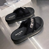 Women Slides Slippers Summer New Woman Beach Retro Peep Toe Slip on Wedges Platform Designer Casual Open Toe Flat