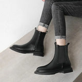 Pu Leather Platform Ankle Boots Women Autumn Winter Low Heels Short Boots Woman Side Zipper Thick Sole Botas