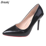 Heel Women Pump Pointed Toe Stiletto Basic Yellow Colors Slip On High Heels Officials Shoes Women Femme Sexy Pumps
