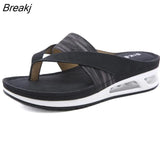 2023 Sandals Women Fashion Casual Air Cushion Orthopedics Wedge Slippers Lady Comfortable Clip Toe Flip Flops