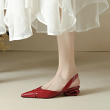 Pointed Toe Women Sandals Dress Heels Shoes Slingback Luxury Chunky Slippers 2024 Summer Flip Flops Pumps New Mujer