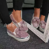 Women With Single Shoes In Spring 2023, The New Style Of One Foot With Thick Soles, Lazy People, Leisure Drill, Bow Tie, Korean Version Of Student