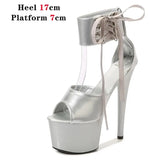 Color Shoes Stripper Heels Women Sandals Sexy Shoes Party Club Sandals 17 CM Platform High-heeled Wedding Shoes Pole