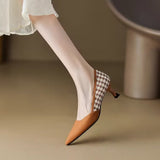 Pointed Toe Stiletto High Heels Elegant Shallow Women Shoes Spring Autumn Leather Single Shoe Temperament Women