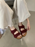 Breakj Sticker Birken Shoes Thick-Soled Slippers Women's Summer Wear Soft Bottom 2025 Flat-Bottomed Boken Ugly Cold Slippers