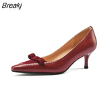 Autumn Bow Pointed High Heels Women's 2023 New Stiletto Shallow Mouth Women's Shoes Elegant Single Shoes Women 34-39