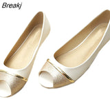 Women Fashion Ballet Flats Office Open Toe Shoes Summer Women's Large Size 34-42 Ladies Casual Slip-On Luxury