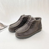 New Style Sheepskin Wool One-piece Snow Boots Men Winter Warm Winter Non-slip Leather Wool Winter