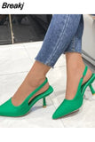 Elegant Women High Heels Lady Slingback Mules Sexy Thin Heels Party Luxury Wedding Shoes Women's Sandals 2023