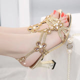 New Diamond Sandals Women Wear Comfortable Korean Crystal High-Heeled Shoes With Diamond Heels In