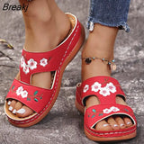 Women 2021 Woman Slippers Flower Platform Colorful Shoes Comfortable Casual Zapatillas Casa Mujer Sapatos