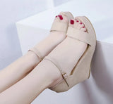 New Women Shoes Platform Sandals Women Peep Toe High Wedges Heel Ankle Buckles Sandalia Espadrilles Female Sandals