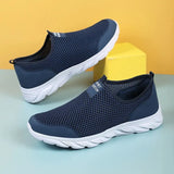 Sneakers Men Summer Running Shoes Breathable Mesh Lightweight Walking Casual Shoes Slip-On Men's Driving Zapatillas