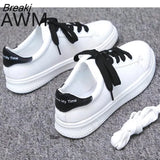 Women Sneakers Leather Shoes Spring Casual Flats Sneakers Female New Fashion Comfort White