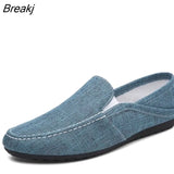 breathable male flat shoes 2023 new summer new casual driving shoes lightweight wear-resistant slippery lazy shoes