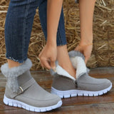 Winter Women Fur Warm Snow Boots Casual Shoes New Short Plush Suede Ankle Boots Flats Gladiator Sport Ladies Botas