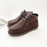 New Style Sheepskin Wool One-piece Snow Boots Men Winter Warm Winter Non-slip Leather Wool Winter