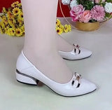 Fashion Sweet Golden Square Heel Pumps for Night Club Women Black High Quality Office Spring Shoes Sapatos Azuis