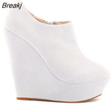 Autumn Winter Boots For Women Wedges Platform Flock Women's Ankle Fashion Short Boot Shoes