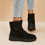 Warm Platform Snow Boots Woman Elastic Strap Keep Warm Ankle Booties for Women 2023 Non Slip Faux Suede Winter Boots