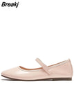 Women's Summer Footwear with Heel Shoes for Woman 2023 Silver Gothic Japanese Style Lolita Square Toe Mary Jane Moccasins
