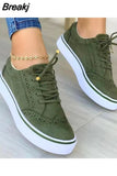 New Women's Low-top Vulcanized Shoes Round Toe Casual Shoes Flat Shoes Lace-up Walking Shoes Women Versatile