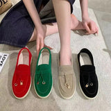 Spring Women's Casual Shoes Autumn Women Suede Leather Slip on Flat Shoes Comfortable Loafers Women Moccasins Walking