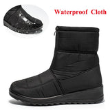 Snow Boots for Women 2024 Winter Warm Plush Ankle Booties Front Zipper Non Slip Cotton Padded Shoes Woman Size