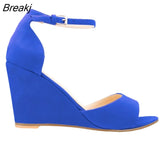 Women's Open Toe Ankle Strap Buckle Wedge High Heels Sandals Party Wedding Dress Ladies Sexy