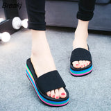 Women Sandal Slippers Platform Bath Slippers Wedge Beach Flip Flops High Heel Beach Slide Shoes EVA Fashion Casual
