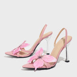 Breakj Three-Dimensional Phantom Butterfly Mirror Snake Pattern Blue Lady High Heel Sandals Ultra-High