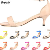 Fashion Multicolour Open Toe Ankle Strap Women Sandals Sexy High Heels Lady Shoes Buckle 5cm Low Heel