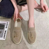 Spring Women's Casual Shoes Autumn Women Suede Leather Slip on Flat Shoes Comfortable Loafers Women Moccasins Walking