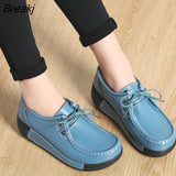 Women Loafers Autumn New Lace Up Platform Casual Shoes Fashion Ladies Non-slip Walking Shoes Female Rocking Shoes Size