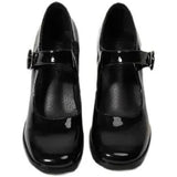 And Autumn French Black Round-Headed Mary Jane Shoes Children's Thick-Heeled Single Shoes Waterproof Platform High-Heeled Shoes Buckle Women's