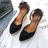 Summer Shoes Women High Heels Sandals Retro Ethnic Brand Women Wedges Sandals Elegant Ladies Wedge Heels 10cm