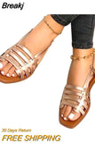Women Sandals Woman Summer Hollow Out Roman Shoes 2023 Women's Gladiator Open Toe Beach Flats Ladies Footwear Plus Size