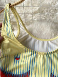 Sexy Women 2 Piece Set Summer Fashion Streetwear Striped Print Sleeveless Bodycon Body Top and Mini Pencil Skirt