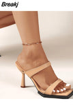 New Summer New Fashion Women Mules High Heels Slippers Sandals Sexy Flip Flops Fashion Party Stiletto Shoes Plus Size
