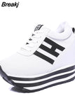 Flat Platform 9cm Height Increasing Casual Shoes Woman 2023 Spring New Hidden Wedge Sneakers Female Vulcanize