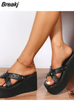Brand New Gothic Style Vampire Cosplay Platform Wedges Woman Shoes Sandals 2023 Summer Women Shoes Slipper